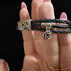 Opulenza Black and Silver Braided Bracelet